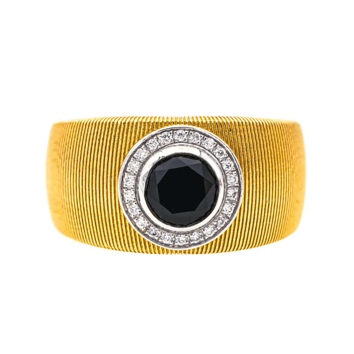 Bague Jonc MAUBOUSSIN "Un été en Toscane" en or jaune, or blanc et diamants