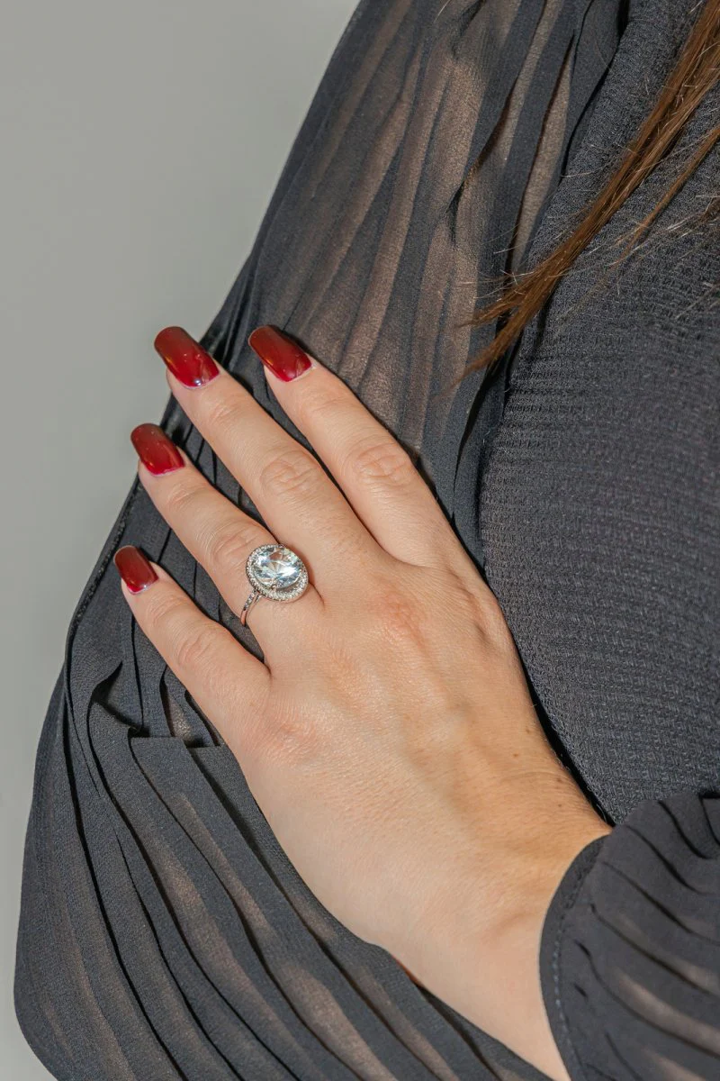 Bague MAUBOUSSIN "Vraiment toi" en or blanc, aigue marine et diamants - Image 2