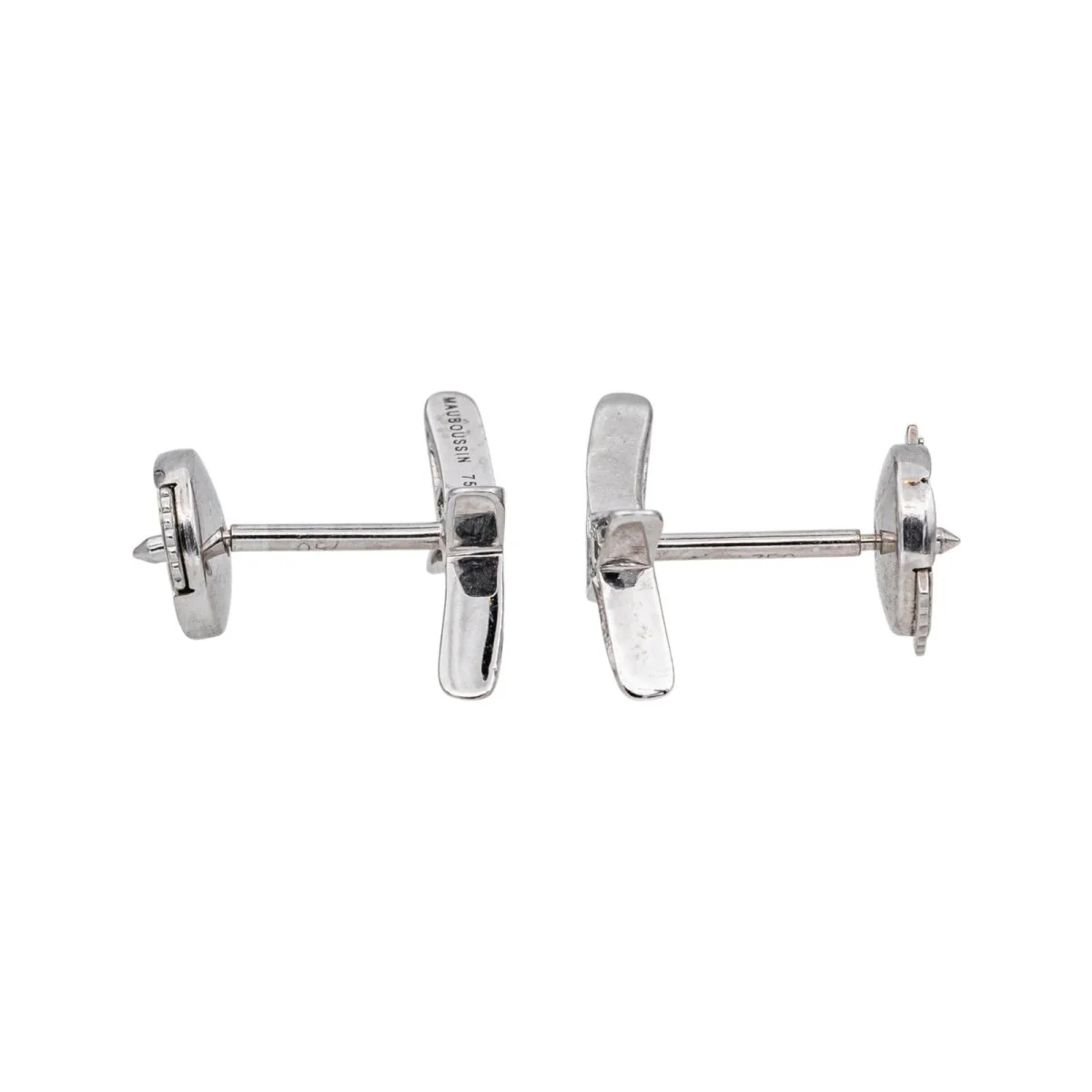 Boucles d'oreilles Puces MAUBOUSSIN "French Valentine" en or blanc et diamants - Image 5