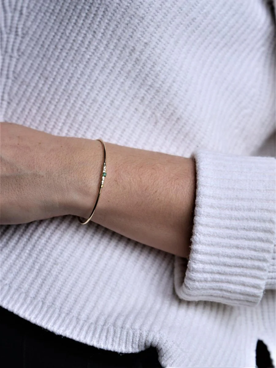 Bracelet MAUBOUSSIN Capsule d'émotions en or jaune, emeraude et diamants - Image 3