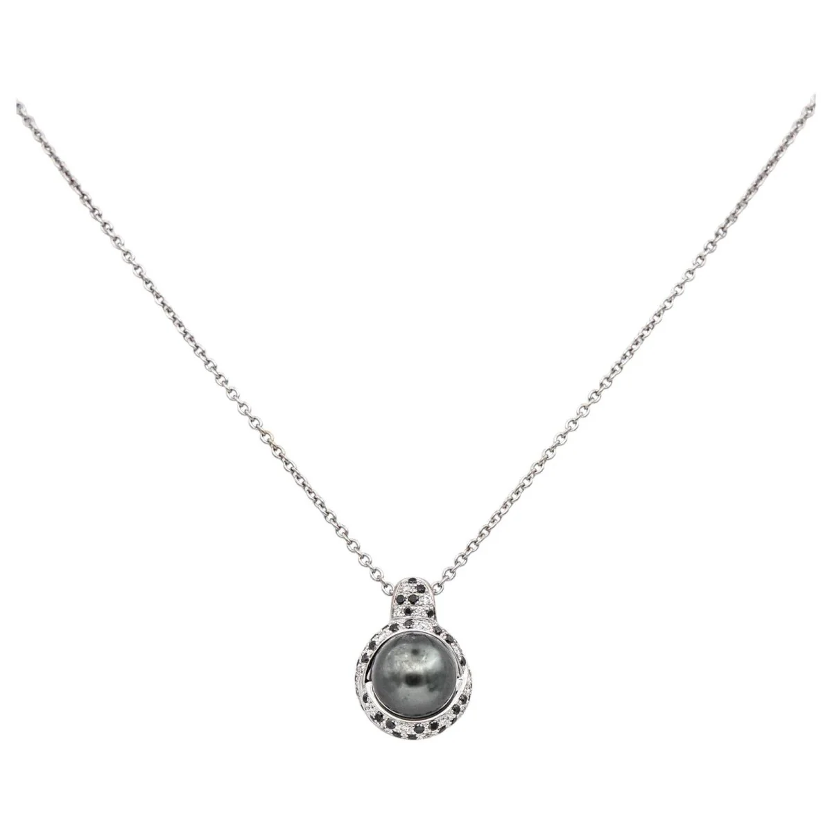 Collier Pendentif MAUBOUSSIN "Caviar Mon Amour" en or blanc, perle et diamants - Image 3