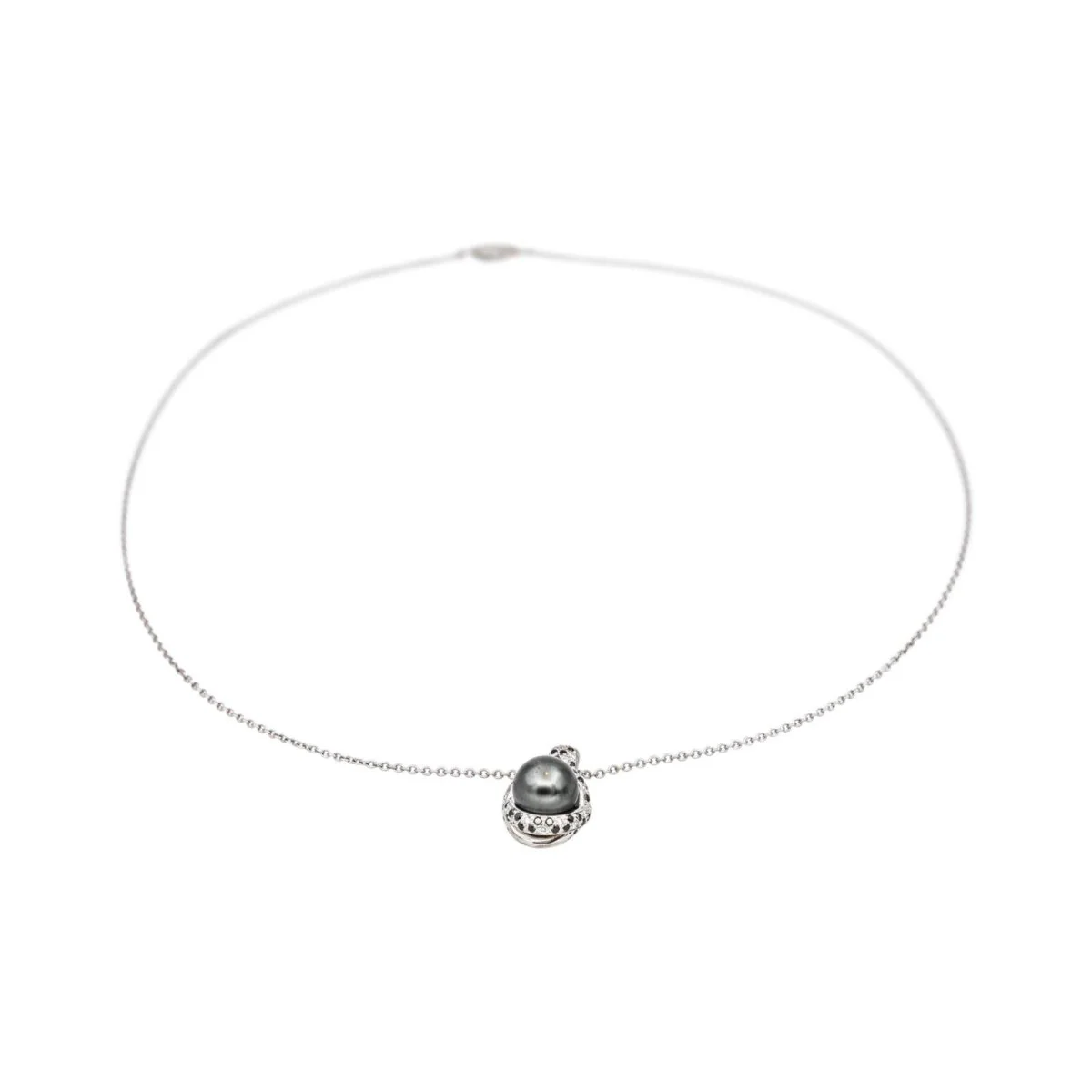 Collier Pendentif MAUBOUSSIN "Caviar Mon Amour" en or blanc, perle et diamants - Image 4