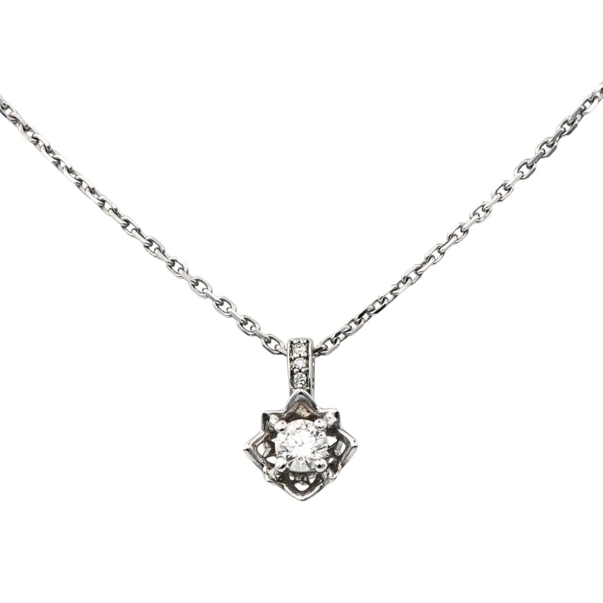 Collier Pendentif MAUBOUSSIN "Ma Reine d'Amour N°2" en or blanc et diamants - Image 3
