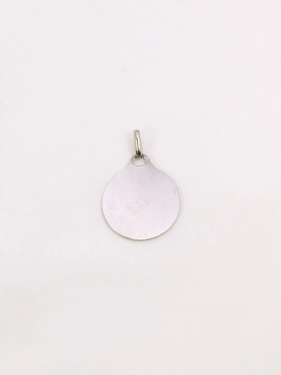 Médaille amour Augis ronde Plus qu'hier moins que demain or blanc diamant rubis - Image 4