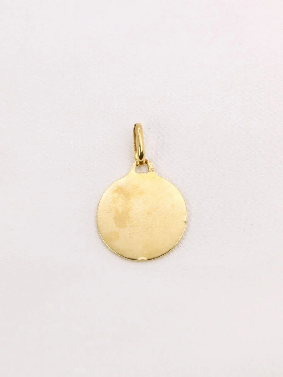 Médaille amour Augis ronde Plus qu'hier moins que demain or jaune diamant rubis - Image 3