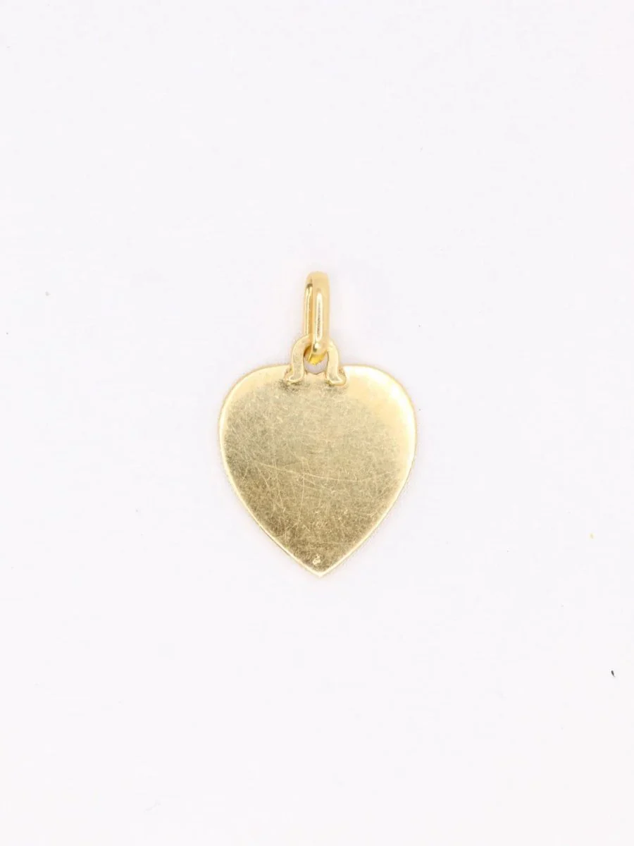 Médaille amour AUGIS coeur strié Plus qu'hier moins que demain or jaune rubis - Image 3