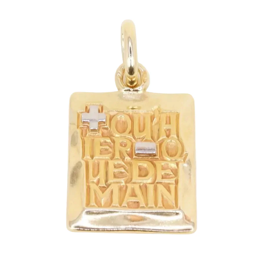 Medaille Augis rectangulaire Plus hier Moins Demain or jaune