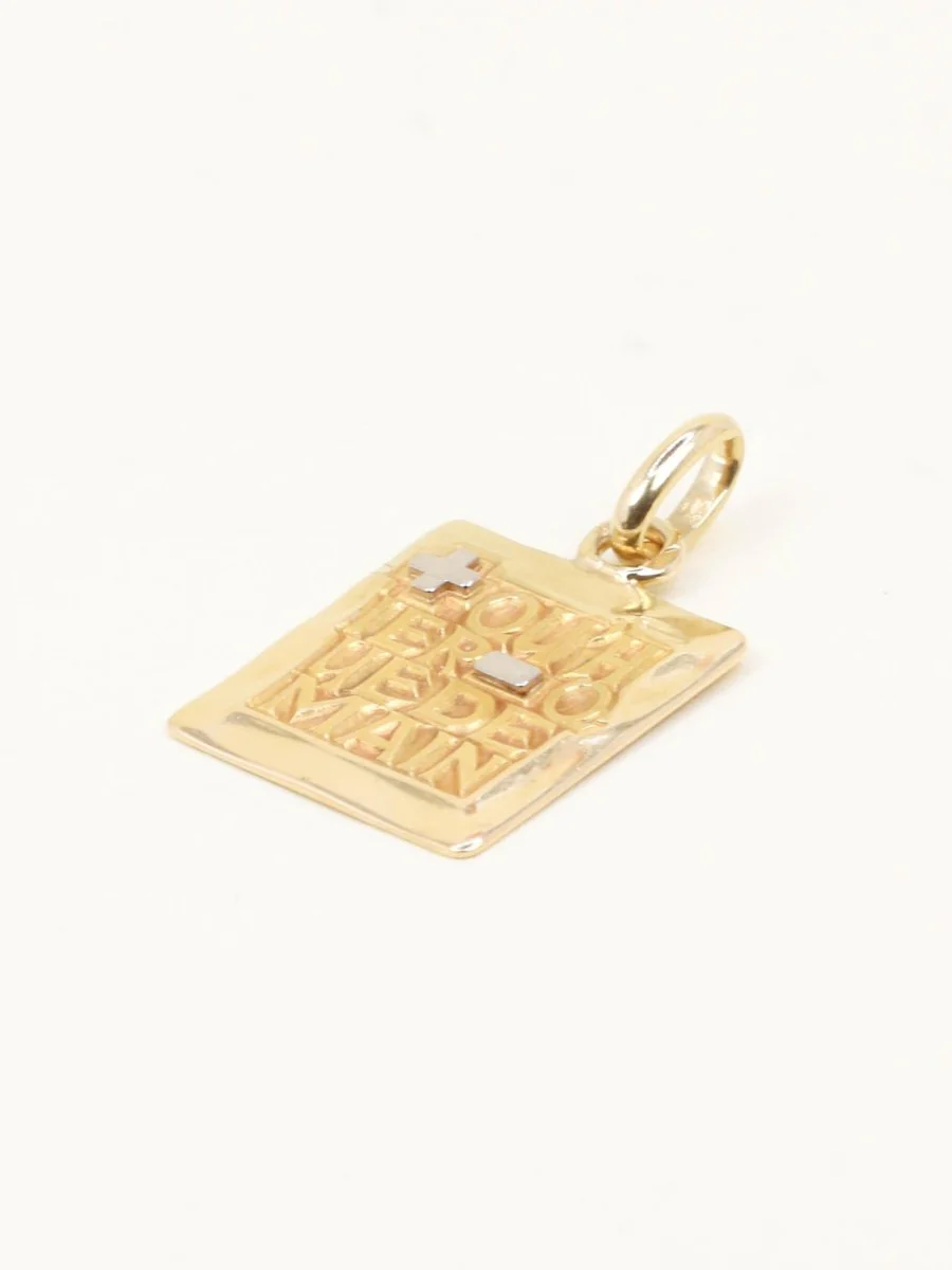 Medaille Augis rectangulaire Plus hier Moins Demain or jaune - Image 3