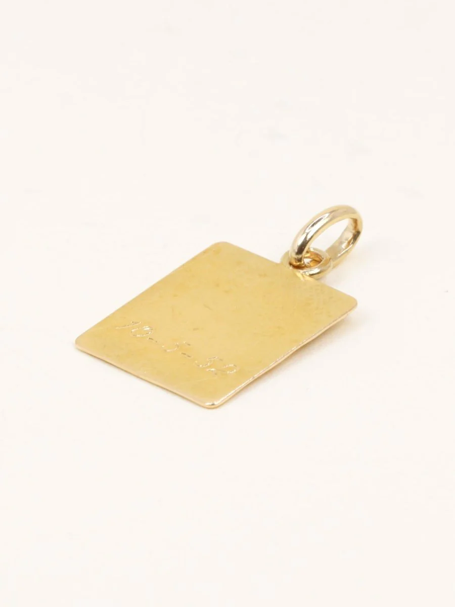 Medaille Augis rectangulaire Plus hier Moins Demain or jaune - Image 4