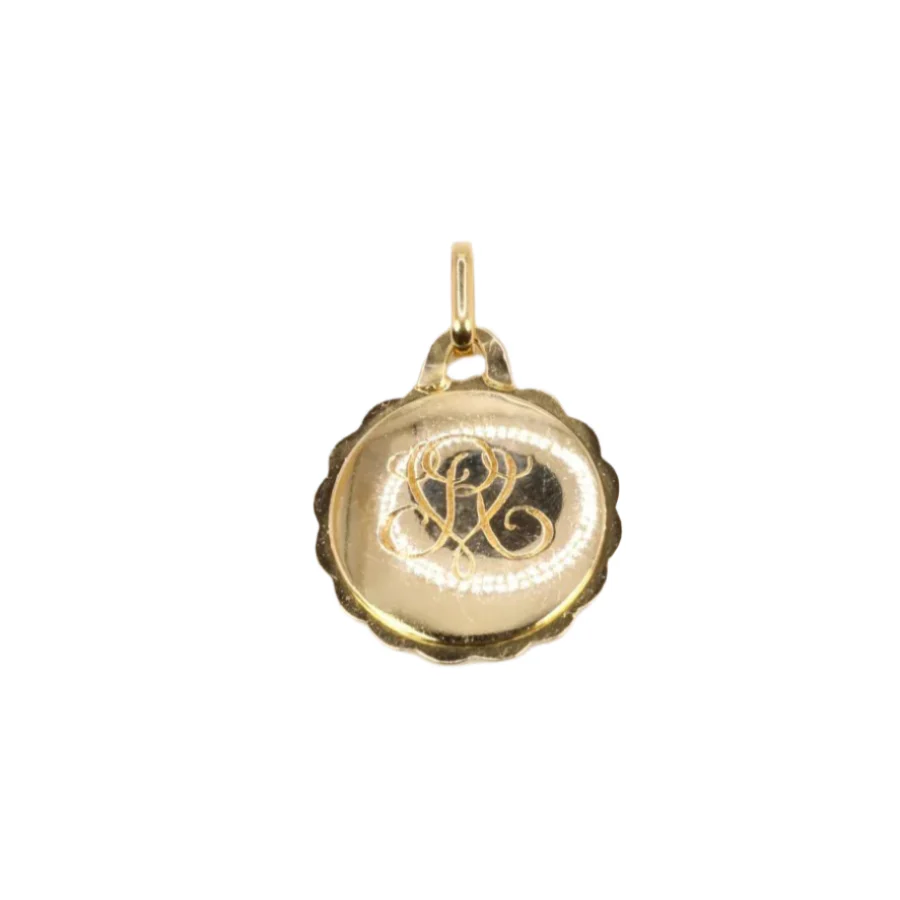 Médaille amour Augis ronde Plus qu’hier moins que demain or jaune rubis - Image 4