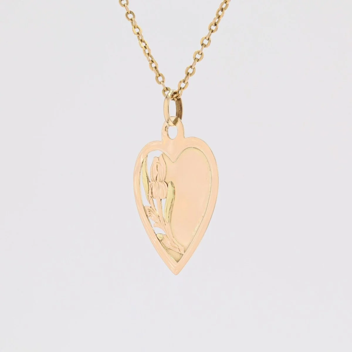 Médaille cur ajouré or rose - Image 4