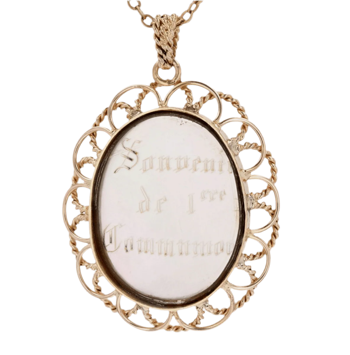 Médaille en or rose et nacre - Image 5