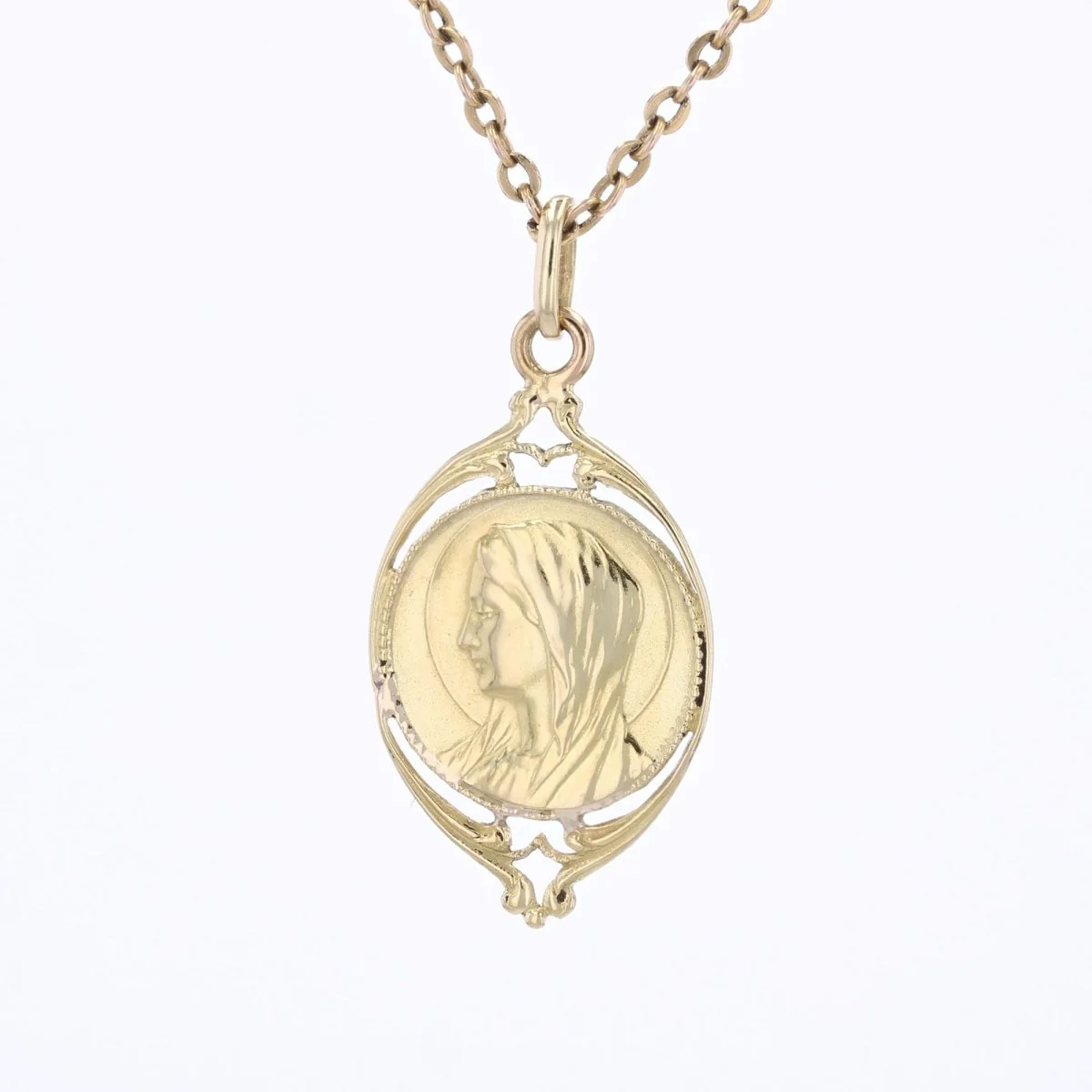 Médaille or jaune ajourée Vierge - Image 8