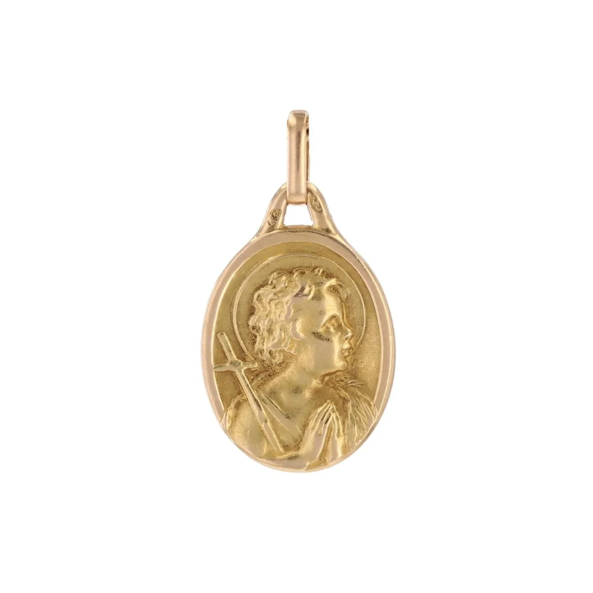 Médaille or jaune Ange en prière