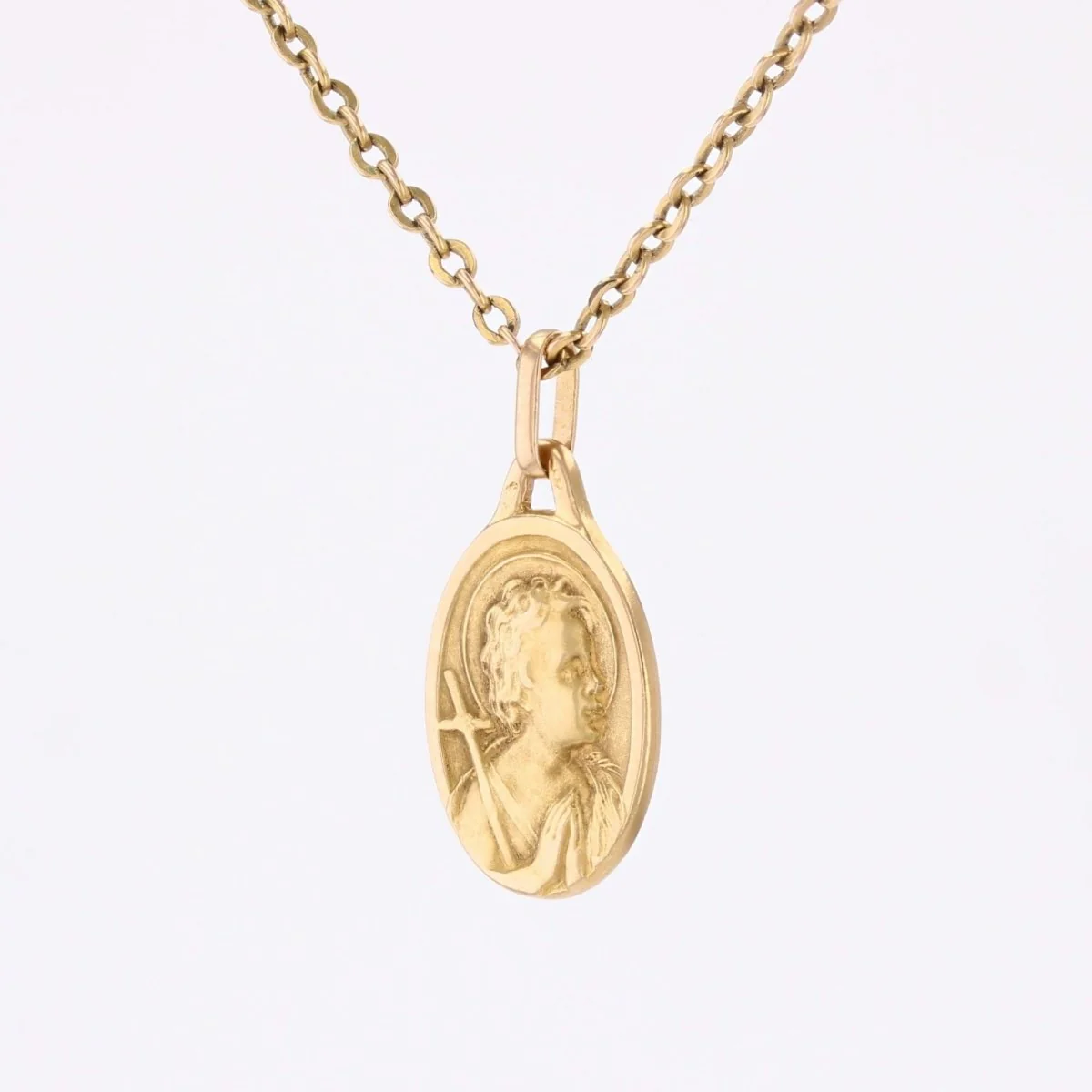 Médaille or jaune Ange en prière - Image 4