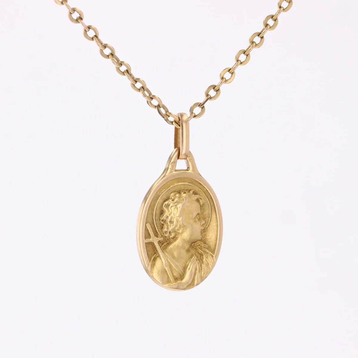 Médaille or jaune Ange en prière - Image 5