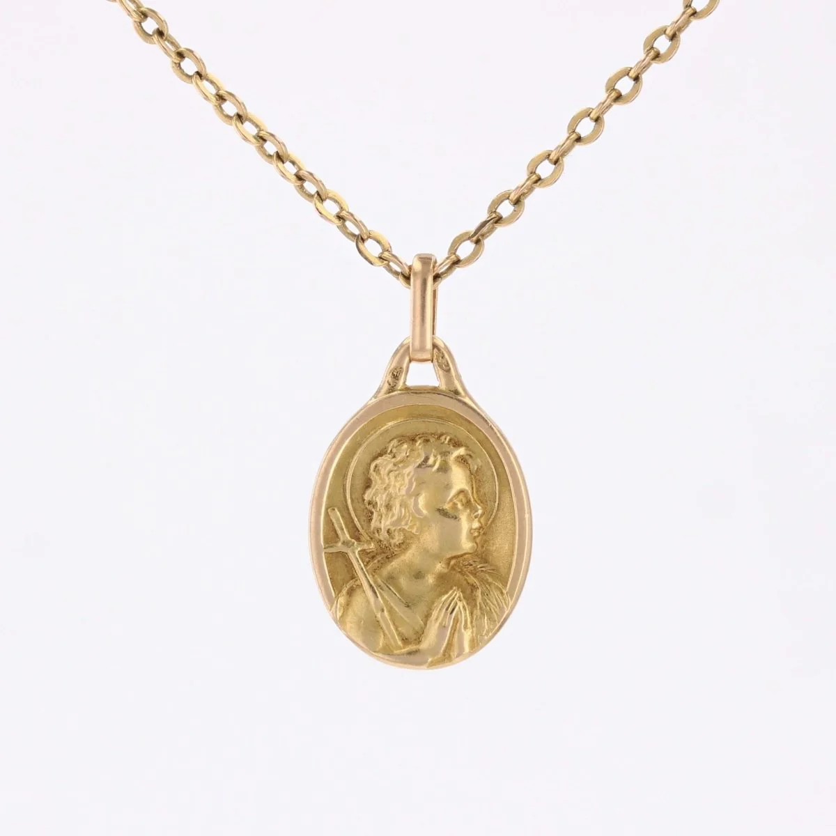 Médaille or jaune Ange en prière - Image 8
