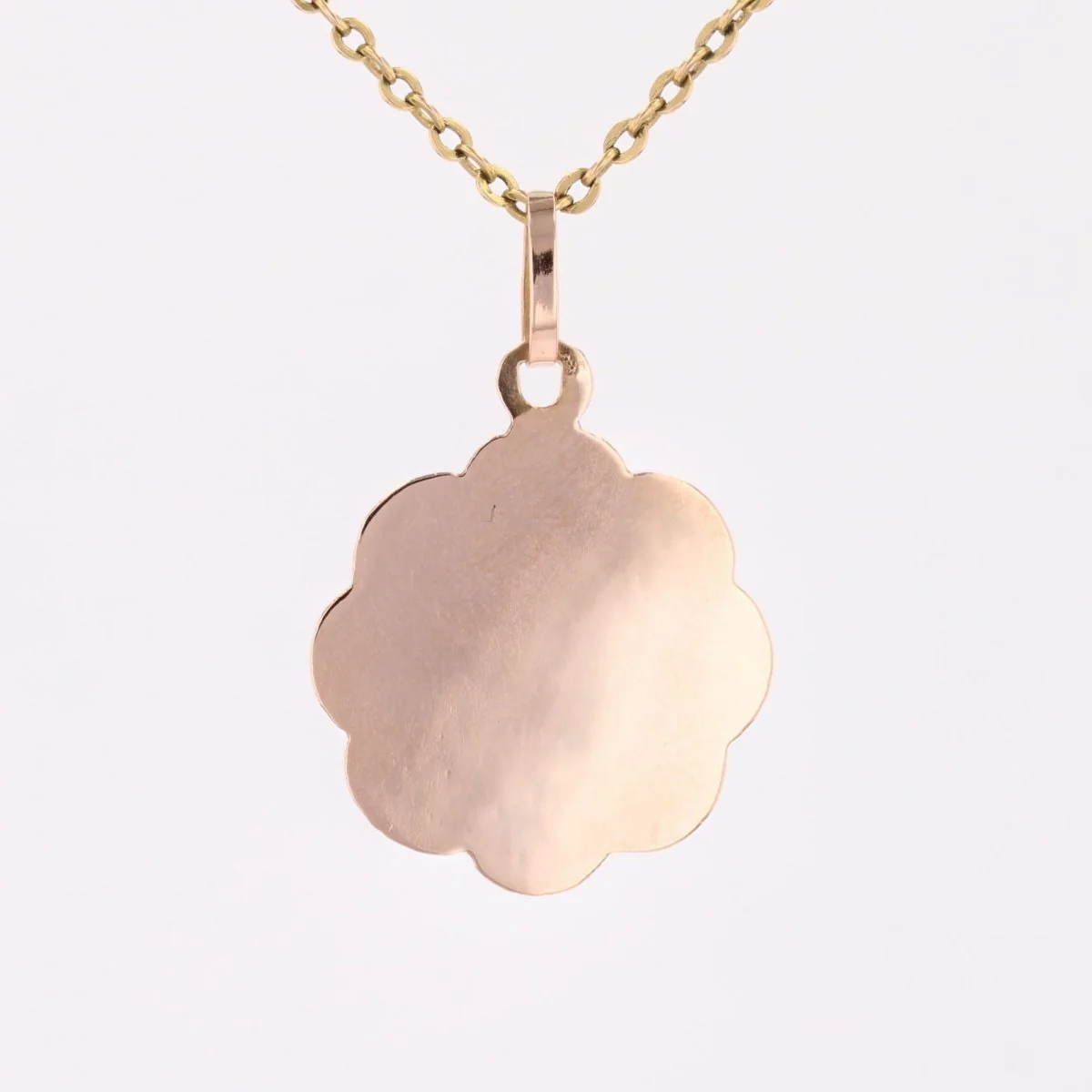Médaille or rose polylobée ancienne - Image 4