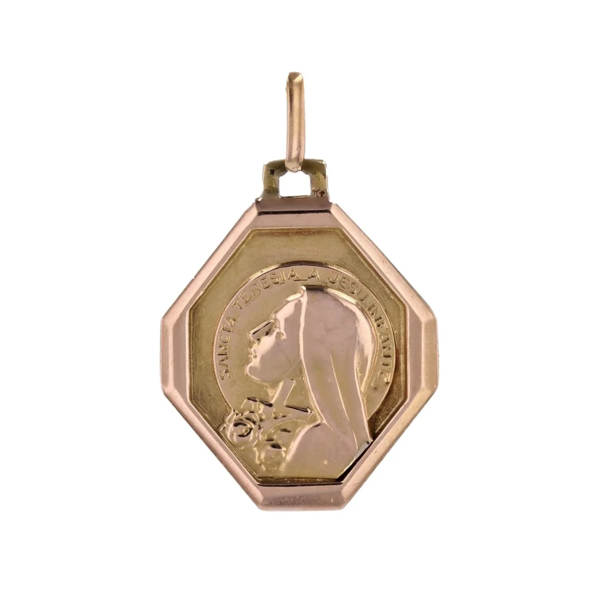 Médaille or rose Sainte Thérèse