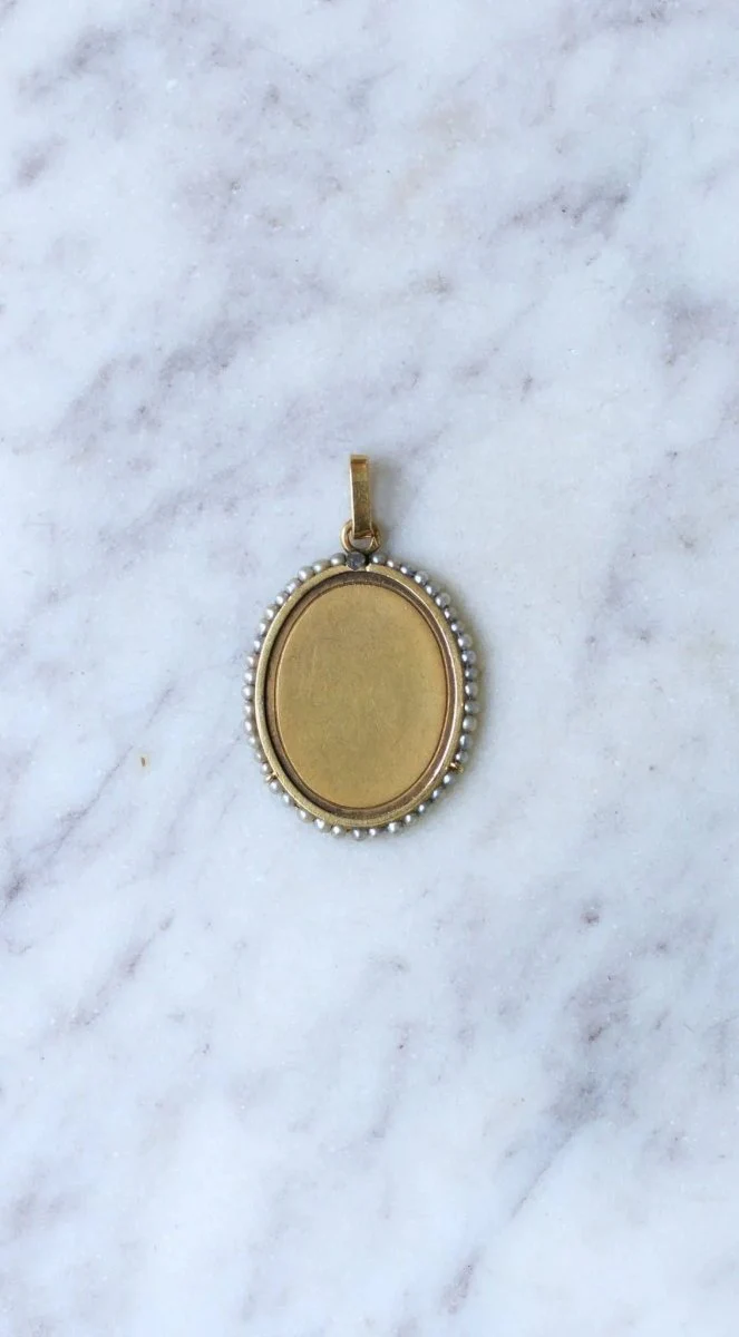 Médaille Vierge or et perles fines - Image 7