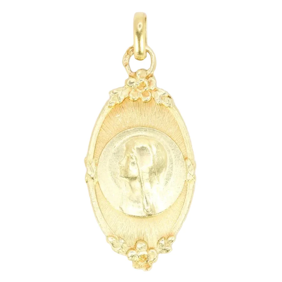 Médaille religieuse Art nouveau or jaune
