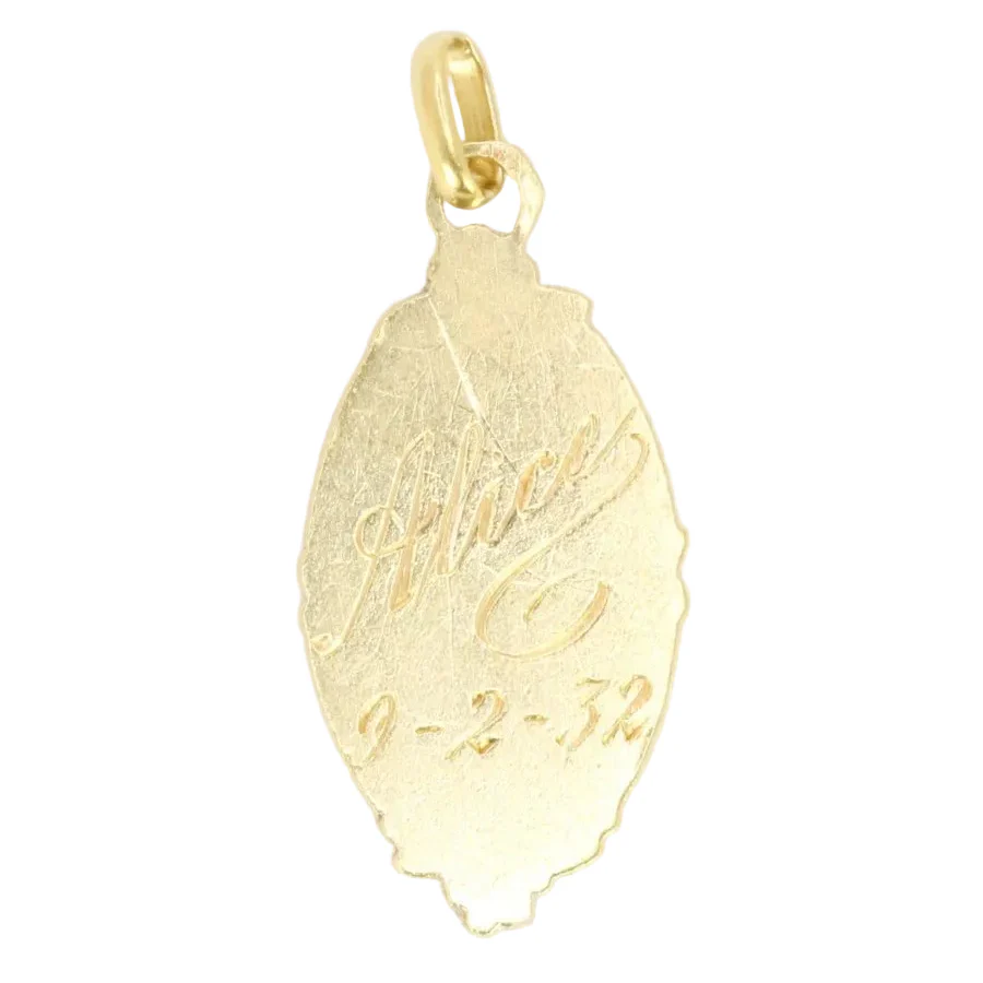Médaille religieuse Art nouveau or jaune - Image 3