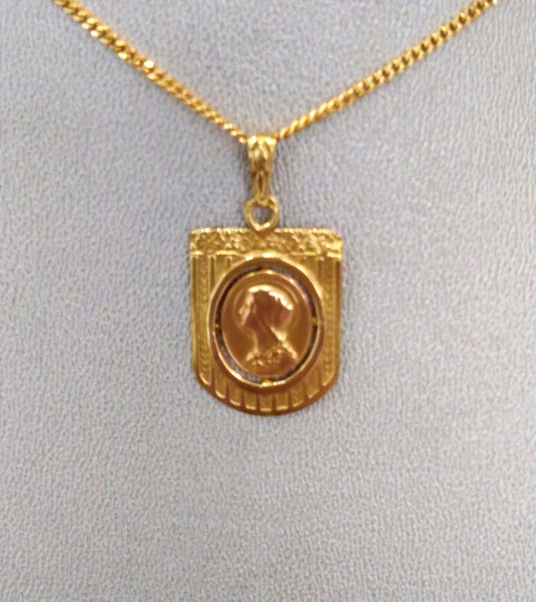Médaille Vierge Art-nouveau Or Jaune signée Jules Holy - Image 5