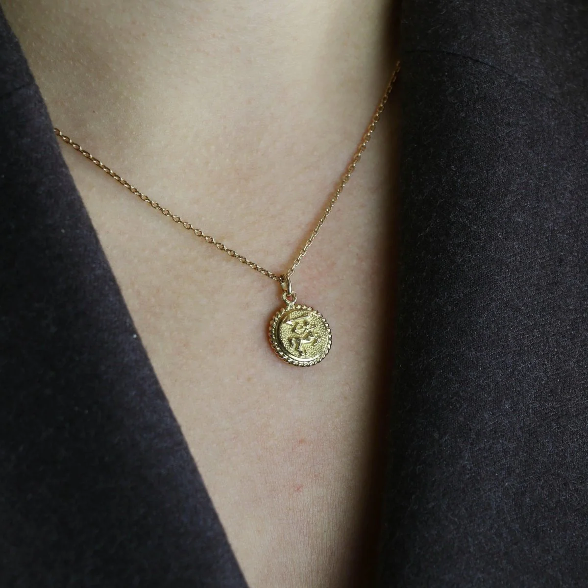 Médaille zodiaque Sagittaire or jaune rubis - Image 2