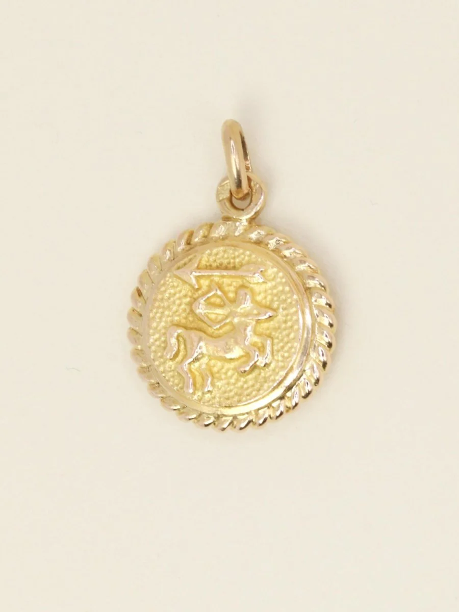 Médaille zodiaque Sagittaire or jaune rubis - Image 3
