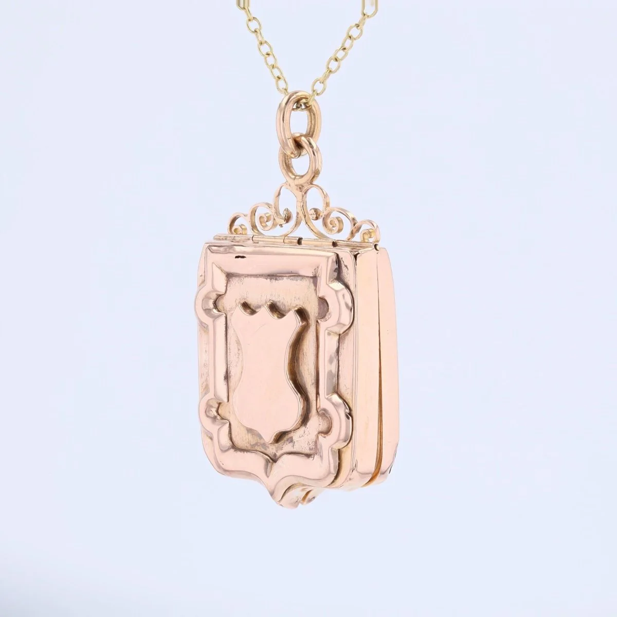 Pendentif ancien écusson en or rose - Image 4
