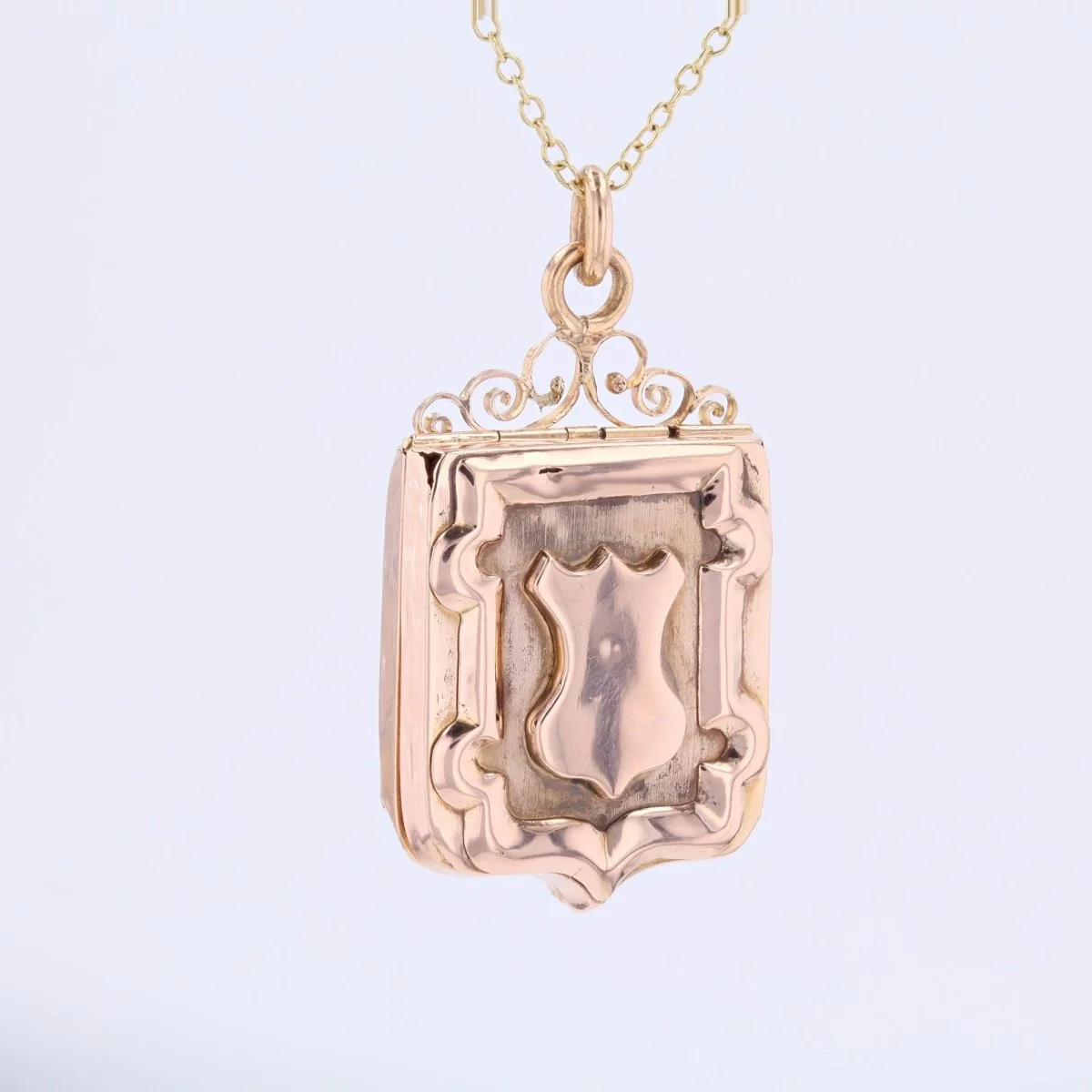 Pendentif ancien écusson en or rose - Image 5