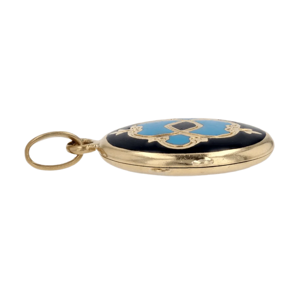 Pendentif en or jaune, émail et turquoise - Image 4