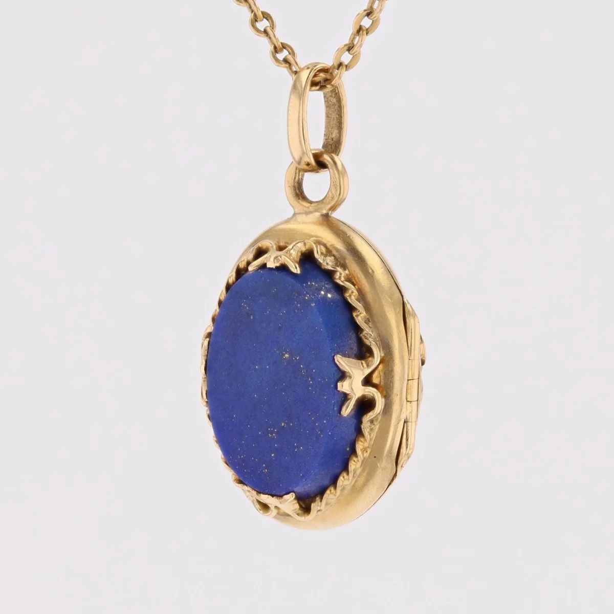Pendentif ancien en or jaune et lapis lazuli - Image 4