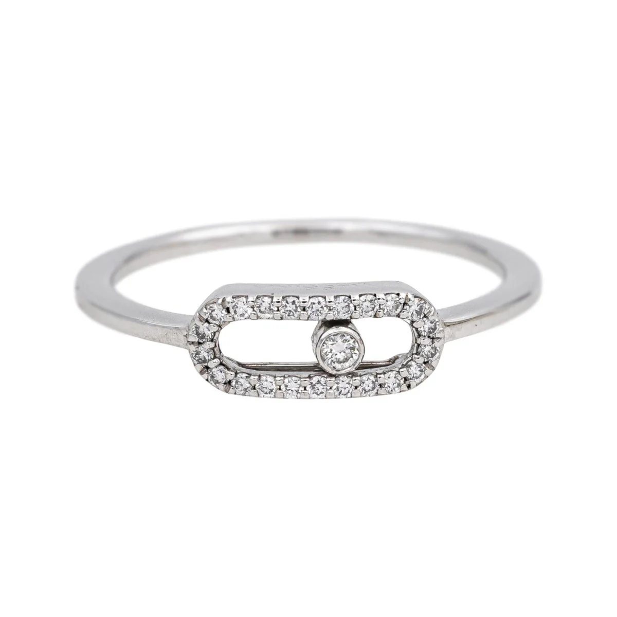 Bague Pavée MESSIKA "Move Uno" en or blanc et diamants