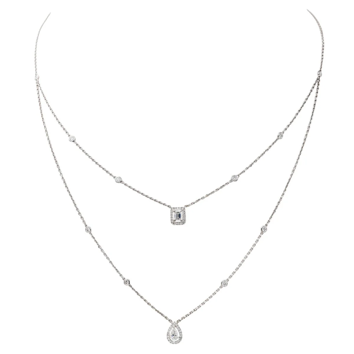 Collier Messika My twin Or blanc Diamant