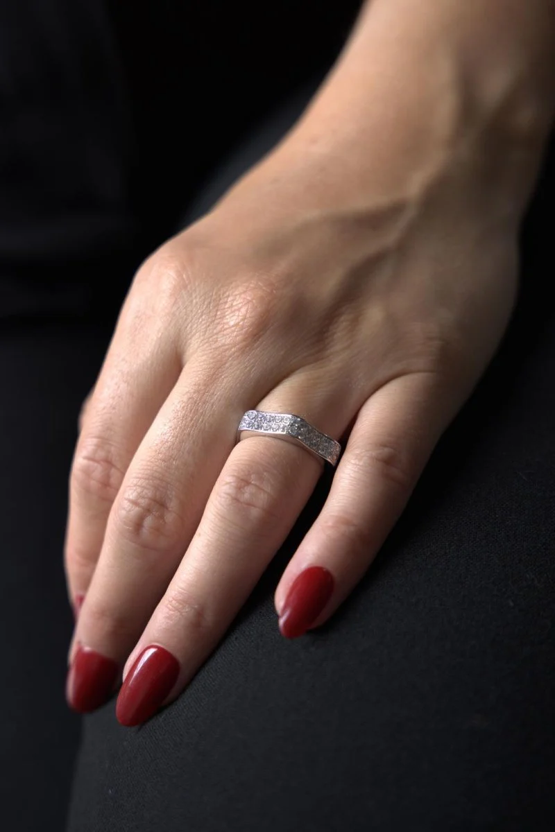 Bague Alliance américaine MONTBLANC "4810" en or blanc et diamants - Image 2