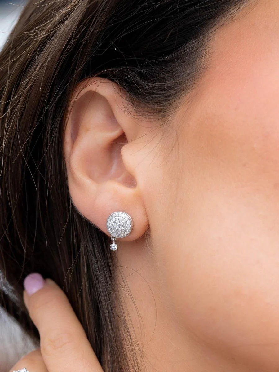 Boucles d'oreilles MONTBLANC "Dame Blanche" en Or blanc et Diamant - Image 2