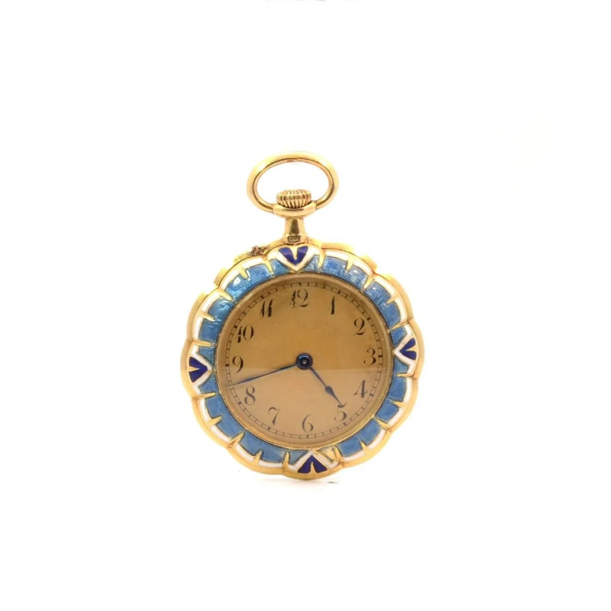 Montre à Gousset en or, platine, émail et diamants - Image 2