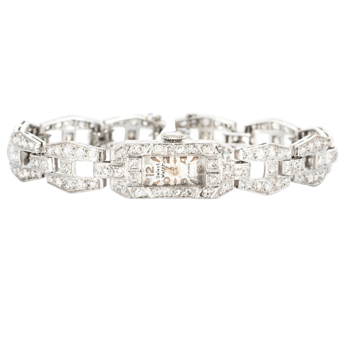 Montre Souple en or blanc, platine et diamants
