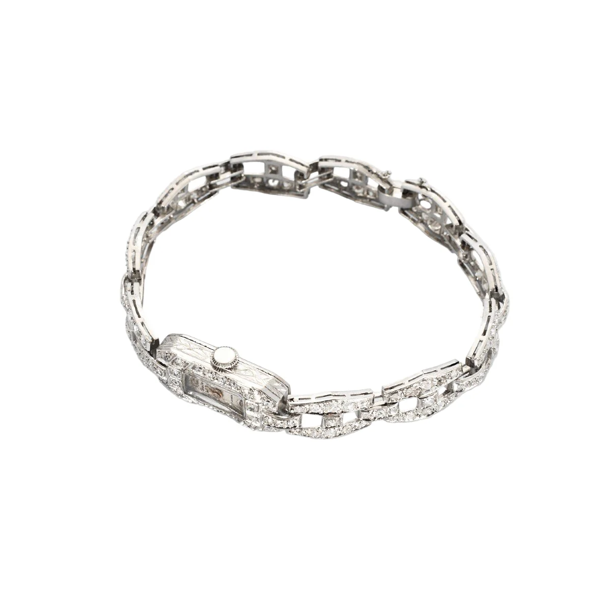 Montre Souple en or blanc, platine et diamants - Image 2