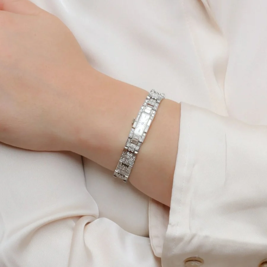 Montre Art Déco diamants platine - Image 2