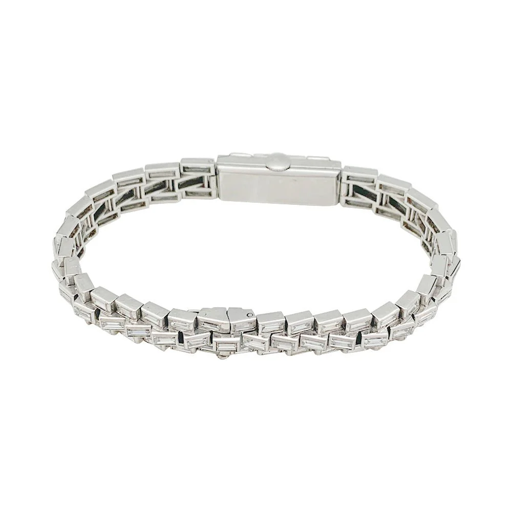 Montre Art Déco en platine et diamants. - Image 3
