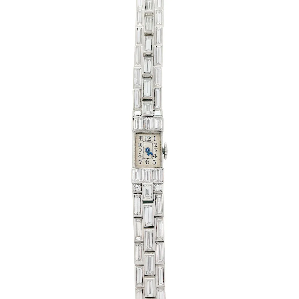 Montre Art Déco en platine et diamants. - Image 4