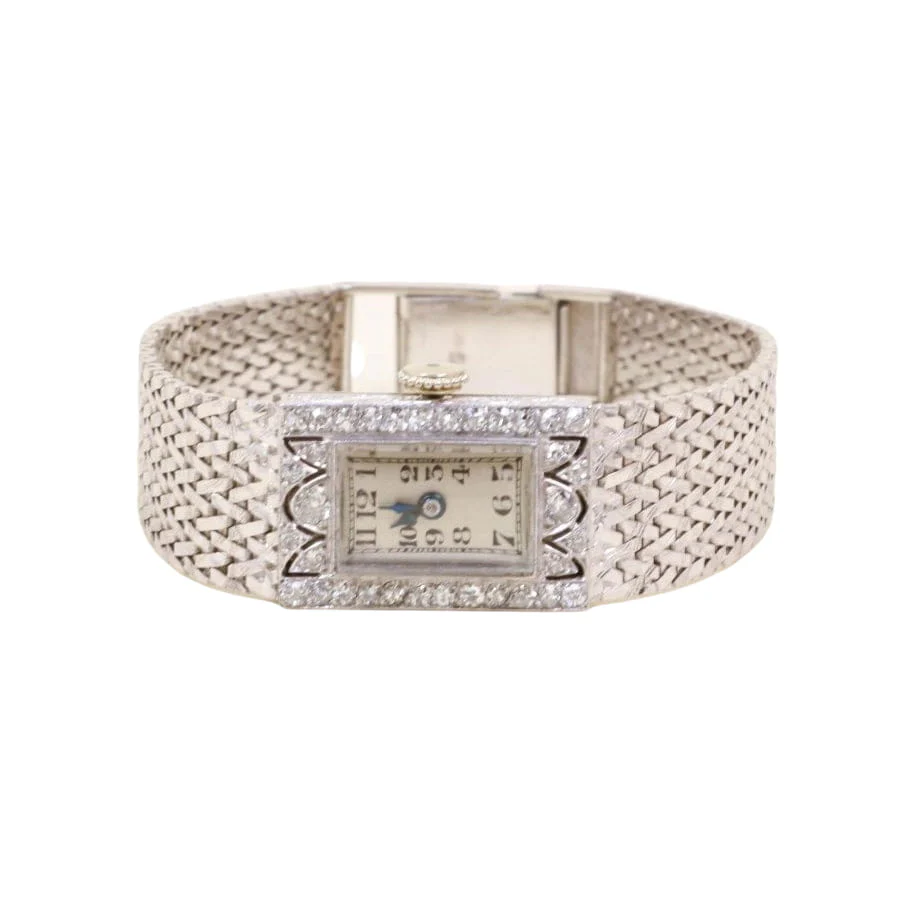 Montre Art Déco or blanc diamants - Image 3