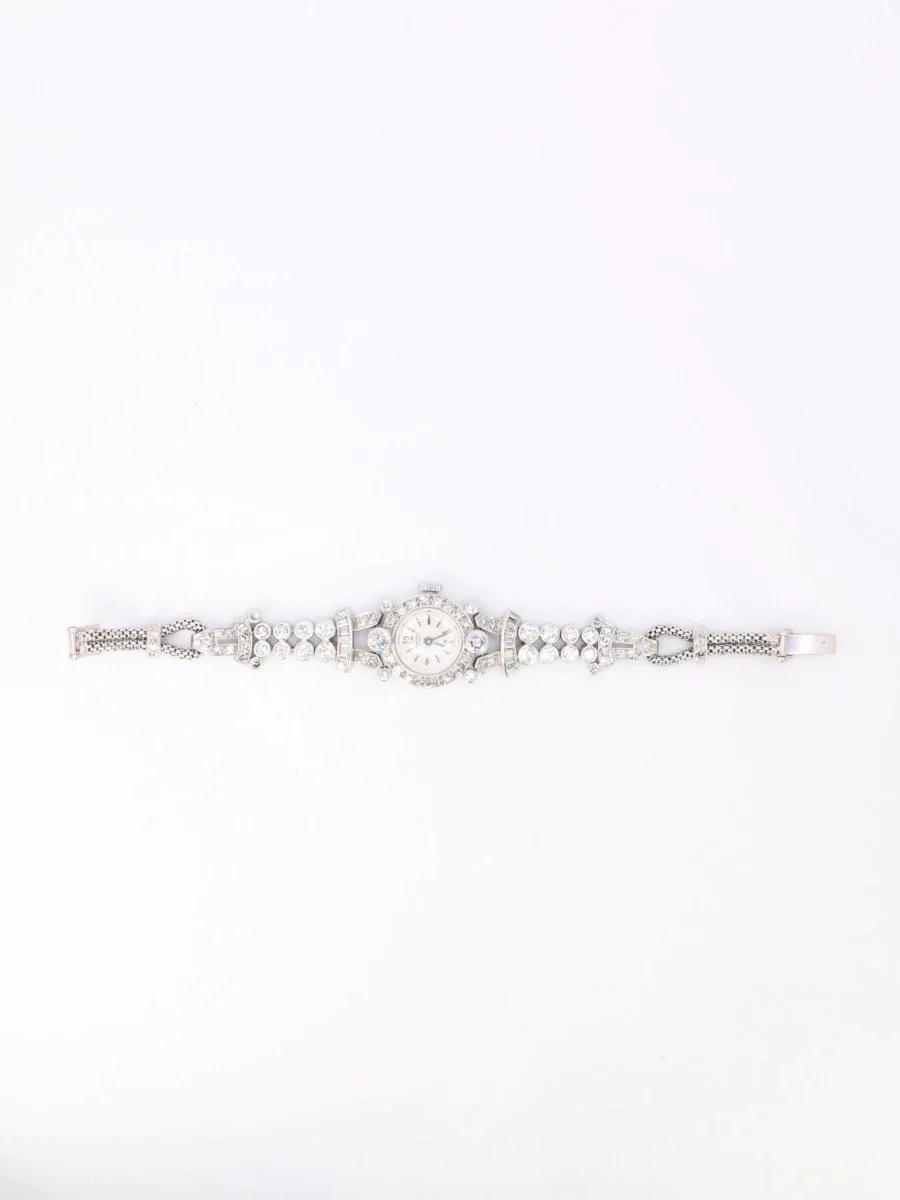 Montre Art Deco or blanc platine diamants - Image 3