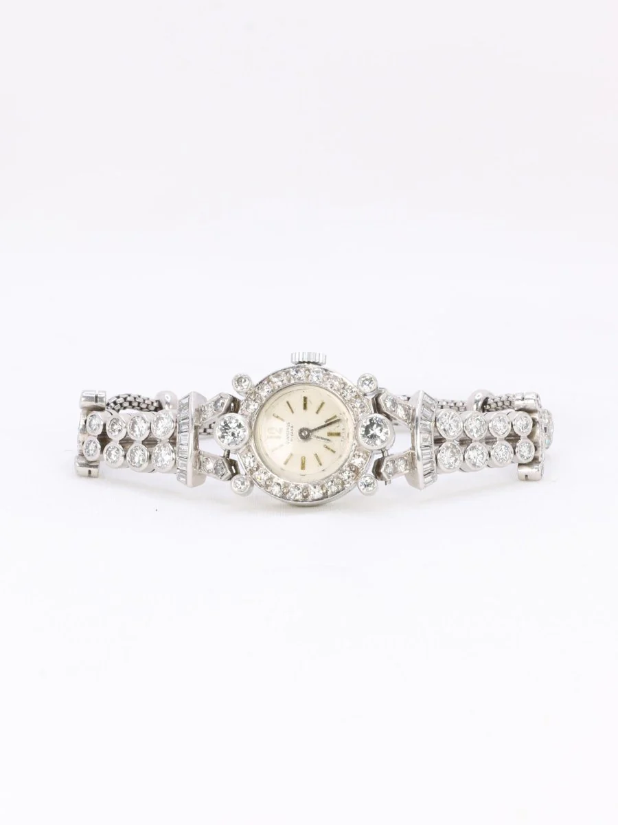 Montre Art Deco or blanc platine diamants - Image 5