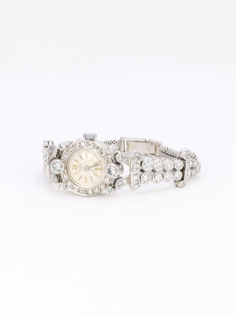 Montre Art Deco or blanc platine diamants - Image 6