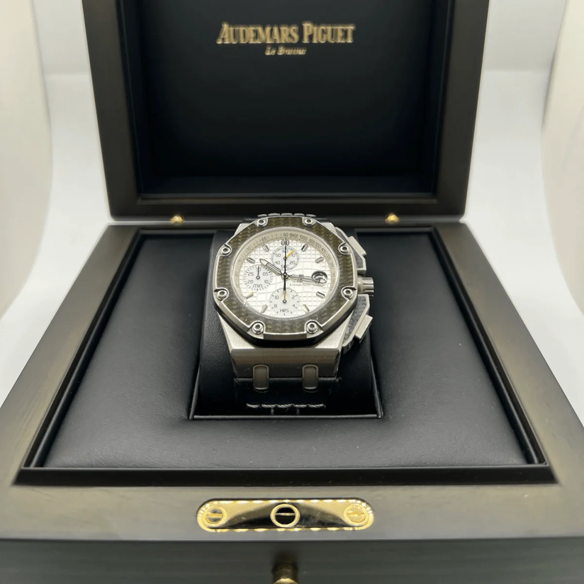 Montre AUDEMARS PIGUET "Royal Oak Offshore "Juan Pablo Montoya” en titane, carbonne, argent, acier et cuir - Image 7