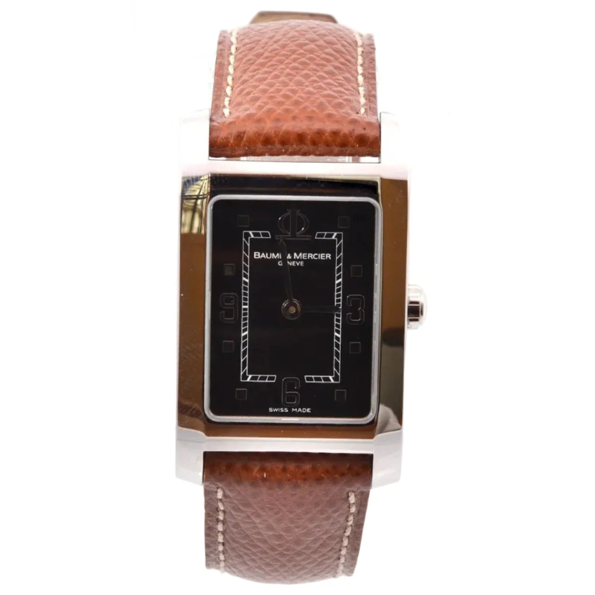 Montre BAUME & MERCIER "Hampton" en cuir et acier