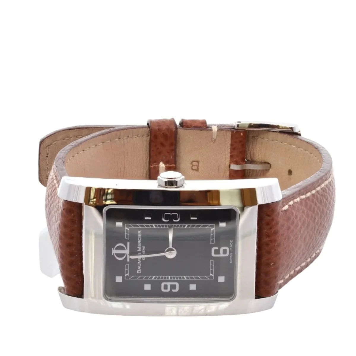 Montre BAUME & MERCIER "Hampton" en cuir et acier - Image 2